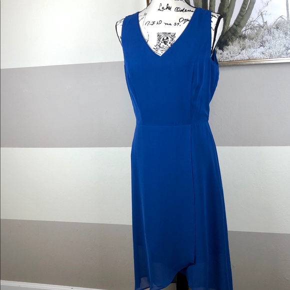 Blue Whbm Sleeveless High- Low Night Out Dress 6 - Picture 3 of 8